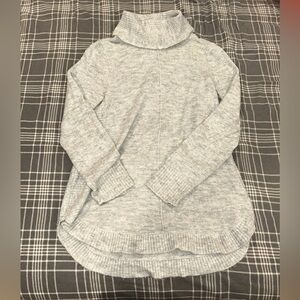 Marled Light Gray Cowl Neck Sweater